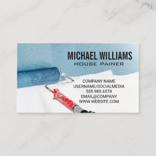 House Painter Paint Roller on Wall Business Card