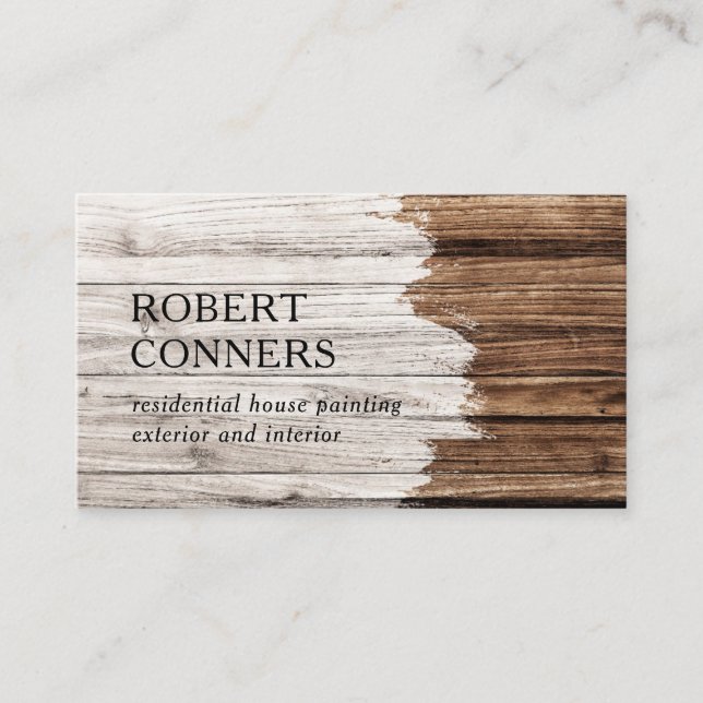 House Painter Painted Wood Business Card (Front)