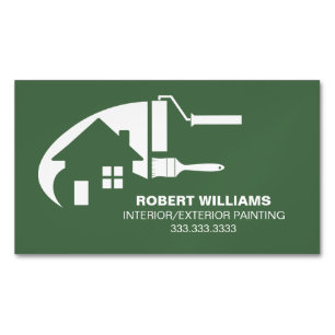 House Painter Professional Green Magnetic Business Card