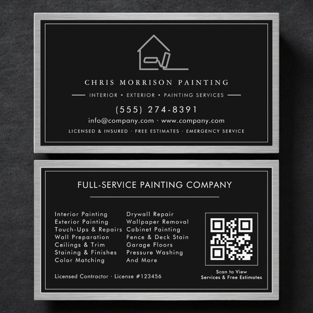 House Painter QR Code Painting Service  Business Card (Creator Uploaded)
