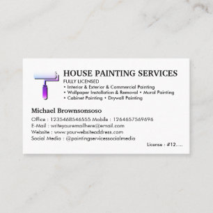 House Painter Service Paint Roll Simple Business Card