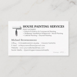 House Painter Service Paint Sprayer Roll Simple Business Card