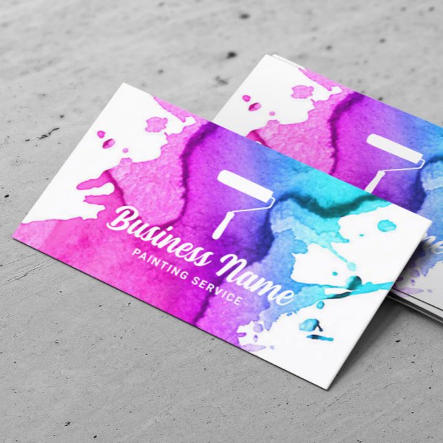 House Painter Watercolor Painting Service Business Card (Creator Uploaded)