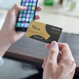 House Painting Company Black   Gold Business Card