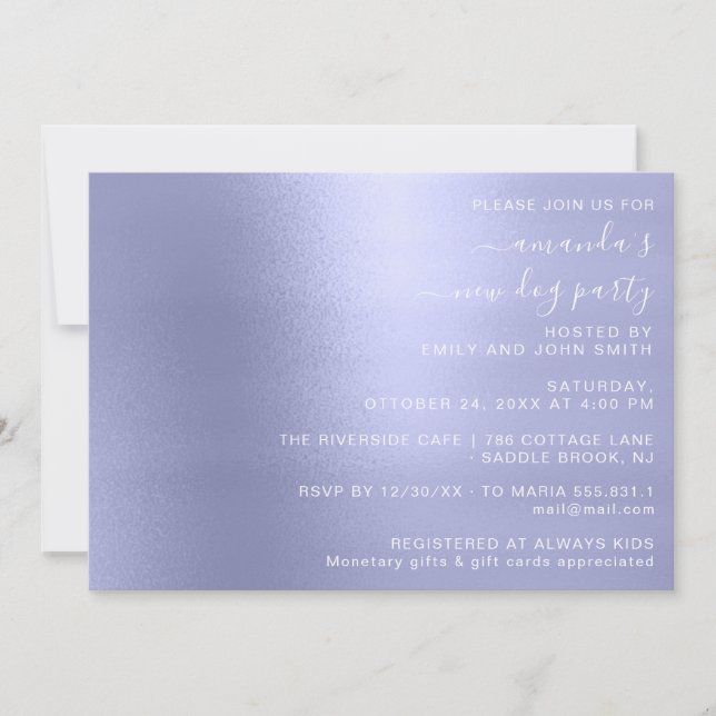 House Party Pastel Pink Abstract Smoky Blue Invitation (Front)