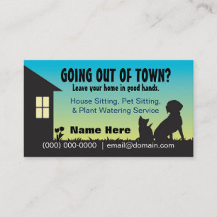House / Pet Sitting & Plant Watering Business Card