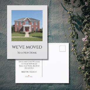 House Photo We've Moved Grey Moving   Announcement Postcard