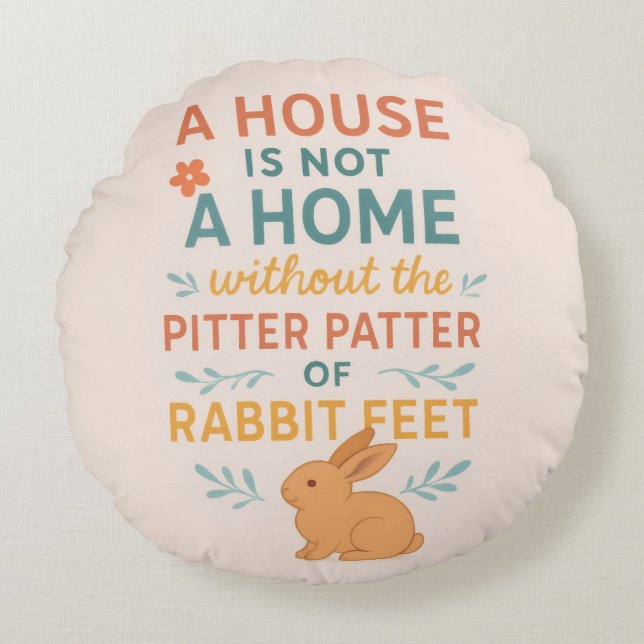 House pitter patter rabbit round cushion (Front)