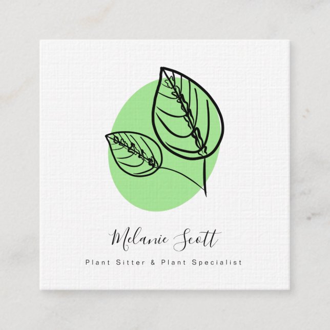 House Plant Prayer Plant Specialist Botanist Square Business Card (Front)