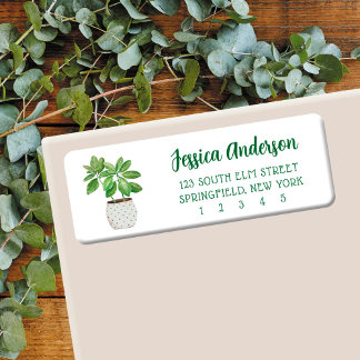 House Plant Return Address Label