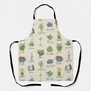 House Plants and their Names - Cute Minimal Modern Apron