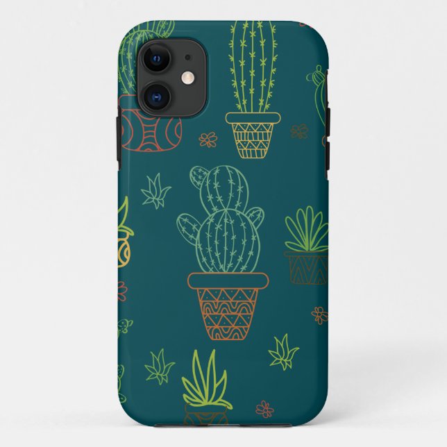 House Plants Cacti Illustration Boho Cactus Case-Mate iPhone Case (Back)