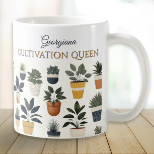 House Plants Gardening Cultivation Queen Patterned Coffee Mug