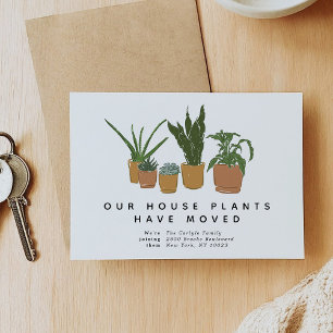 House Plants Have Moved Illustrated Moving Announcement