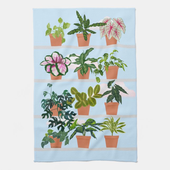 House Plants Tea Towel (Vertical)