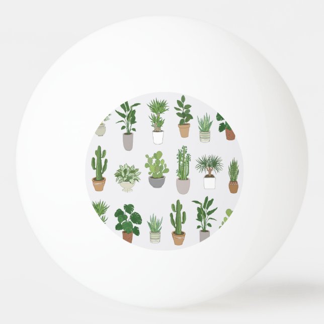 House plants, vintage doodle pattern ping pong ball (Front)