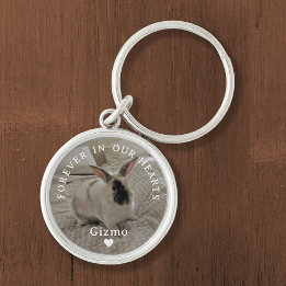 House Rabbit Memorial | Name and Photo Keepsake Key Ring