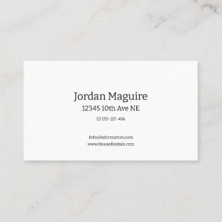 House Rental  Business Card