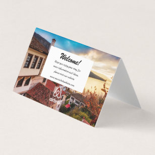 House rental picture and logo Airbnb welcome Business Card
