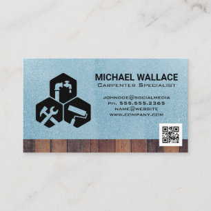 House Repair Icons   QR Code Template Business Card