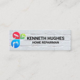 House Repair Services   White Brick Wall Mini Business Card