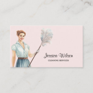 House Residential Cleaning Services Housekeeping  Business Card