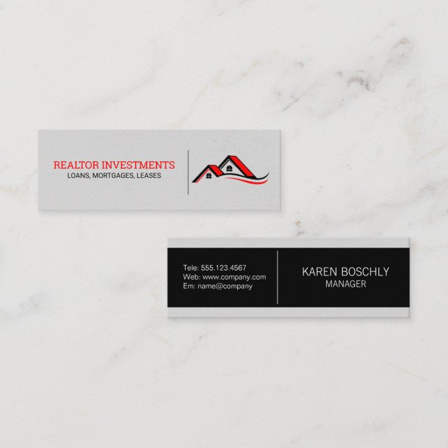 House Roof Top | Realtor Investor Mini Business Card (Front/Back)