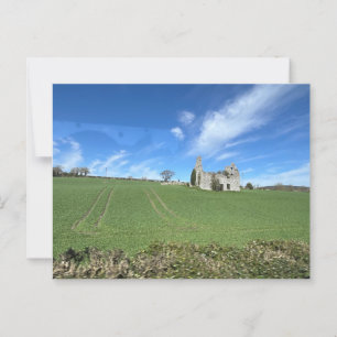 House Ruins in Irish Countryside Postcard