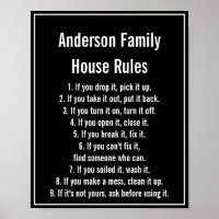 House Rules Black & White Text Family Name