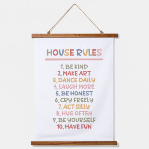 House Rules Hanging Tapestry