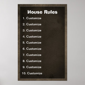 "House Rules" List Poster