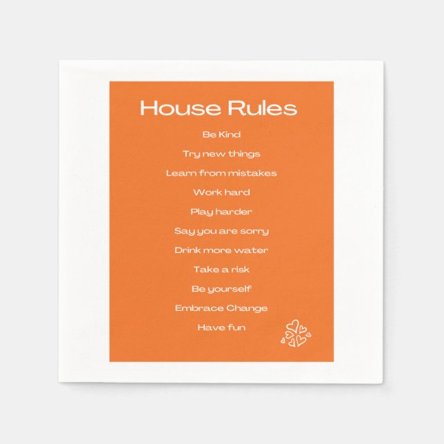 House Rules Napkin (Front)