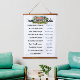 House Rules Scriptures Quote Hanging Tapestry