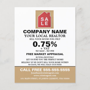 House Sale Logo, Realtor, Estate Agent Advertising Flyer