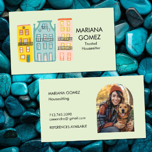 House Sitting Pet Sitting Housesitter Cute PHOTO Business Card