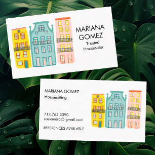House Sitting Pet Sitting Housesitter Cute Unique  Business Card