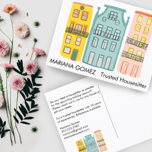 House Sitting Pet Sitting Housesitter Cute Unique  Postcard