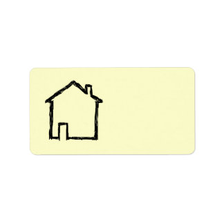 House Sketch. Black and Cream. Label