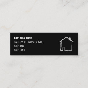 House Sketch. Grey and Black. Mini Business Card