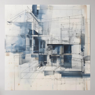 House Sketching Diagram Poster