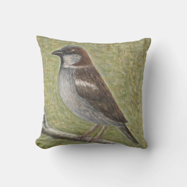 House Sparrow 2008 Cushion (Front)
