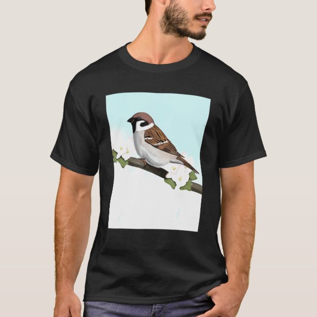 House Sparrow Bird Birder Bird Birdwatcher Biologi T-Shirt (Front)