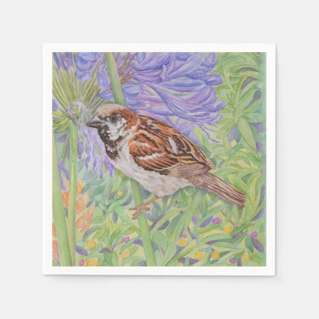 House Sparrow Napkin (Front)