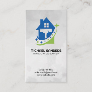 House Squeegee Logo   Cleaning Services Business Card