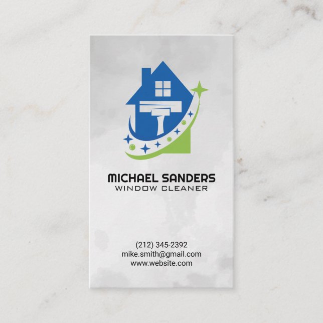 House Squeegee Logo | Cleaning Services Business Card (Front)