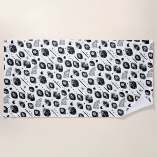 House Stark Icons & Portraits Pattern Beach Towel