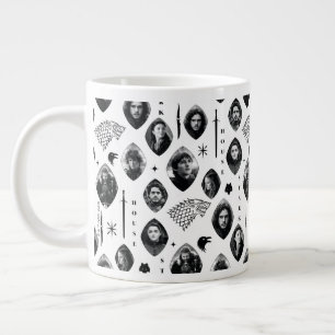 House Stark Icons & Portraits Pattern Large Coffee Mug