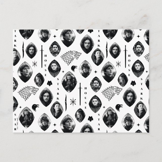 House Stark Icons & Portraits Pattern Postcard (Front)