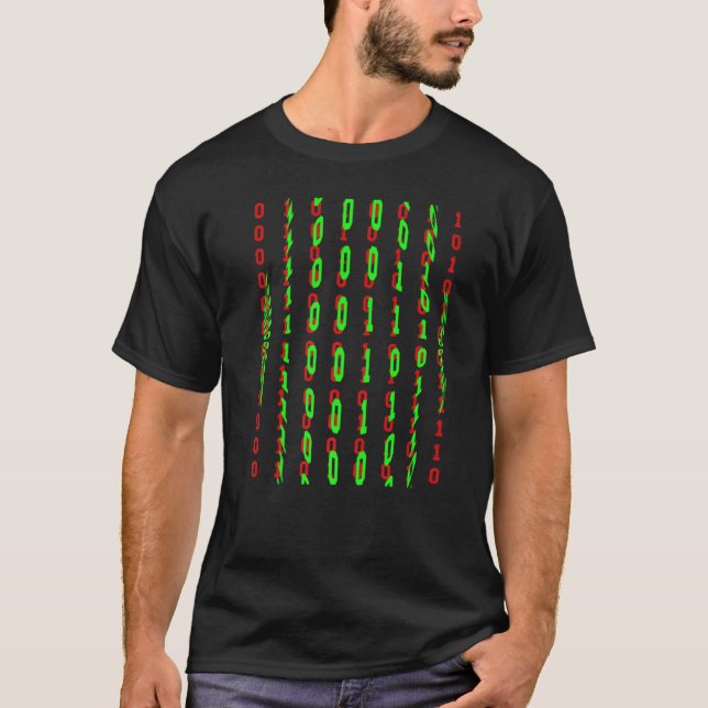 House Stool Binary Look On Computer And Console T-Shirt (Front)