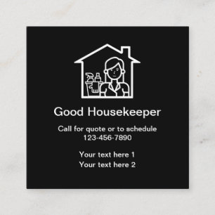House Symbol Cleaning Service Square Business Card